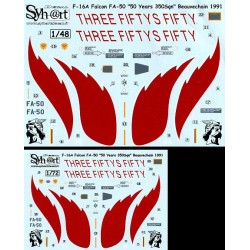 Syhart 057 - F-16A Falcon (Block 10) FA-50 'Three Fifty's Fifty" 50 years 350Sqn Beauvechain 1992