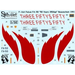 Syhart 057 - F-16A Falcon FA-50 'Three Fifty's Fifty" 50 Ans 350Sqn Beauvechain 1992