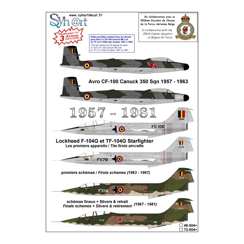 Syhart 904 - CF-100 Canuck & TF/F-104G Starfighter 350Sqn - Belgian Air Force