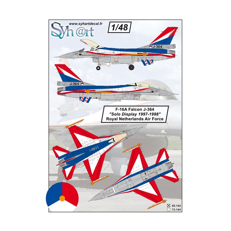 Syhart 144 - F-16A Falcon J-364 "Solo Display 1997-1998" Royal Netherlands Air Force