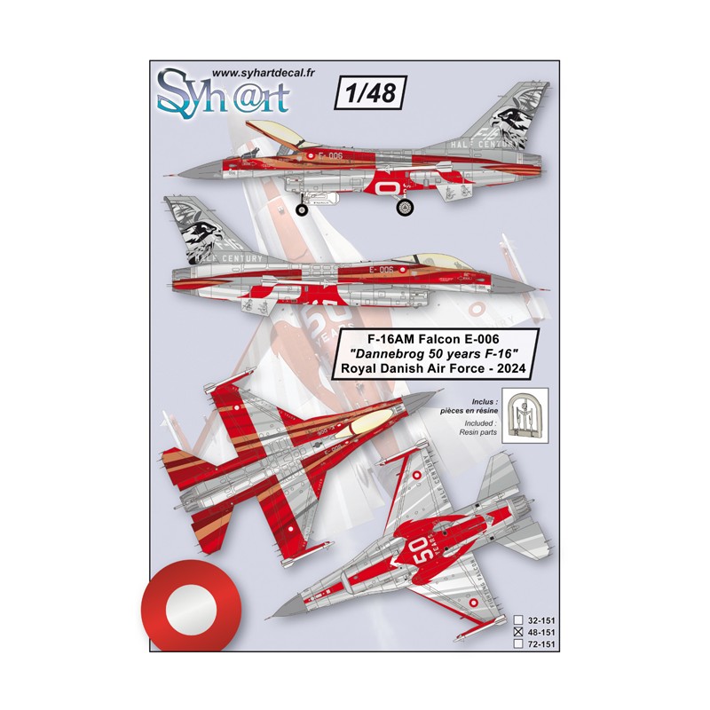 Syhart 151 - F-16AM Falcon E-006 "Dannebrog 50 years F-16" Royal Danish AF - 2024