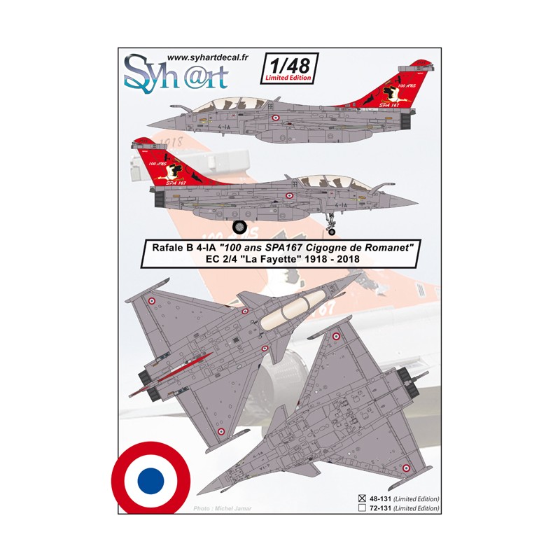Syhart 131 - Rafale B 4-IA "100 years SPA167 - Cigogne de Romanet" EC 2/4 La Fayette 2018