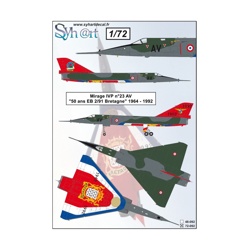 Syhart 092 - Mirage IVP n°23 AV "50 years EB 2/91 Bretagne" 1942-1992
