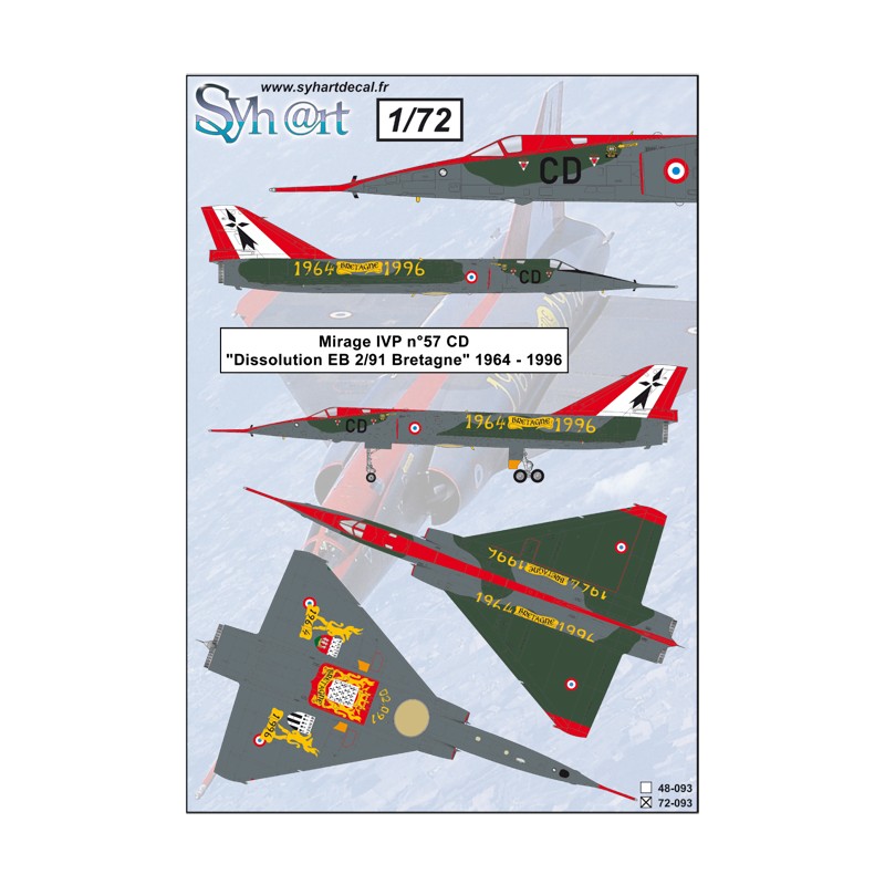 Syhart 093 - Mirage IVP n°57 CD "Retirement EB 2/91 Bretagne" 1964-1996