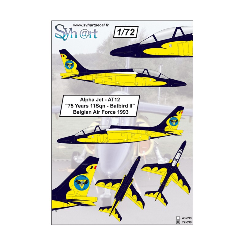 Syhart 099 - Alpha Jet AT12 "75 Years 11Sqn - Batbird II" Belgian Air Force 1993
