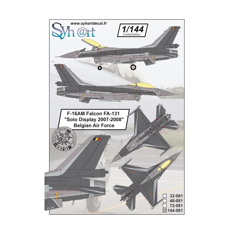 Syhart 081 - F-16AM Falcon FA-131 "Solo Display 2007-2008" Belgian Air Force