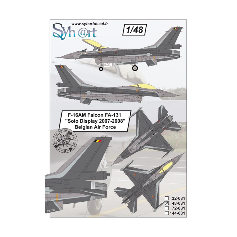 Syhart 081 - F-16AM Falcon FA-131 "Solo Display 2007-2008" Force Aérienne Belge