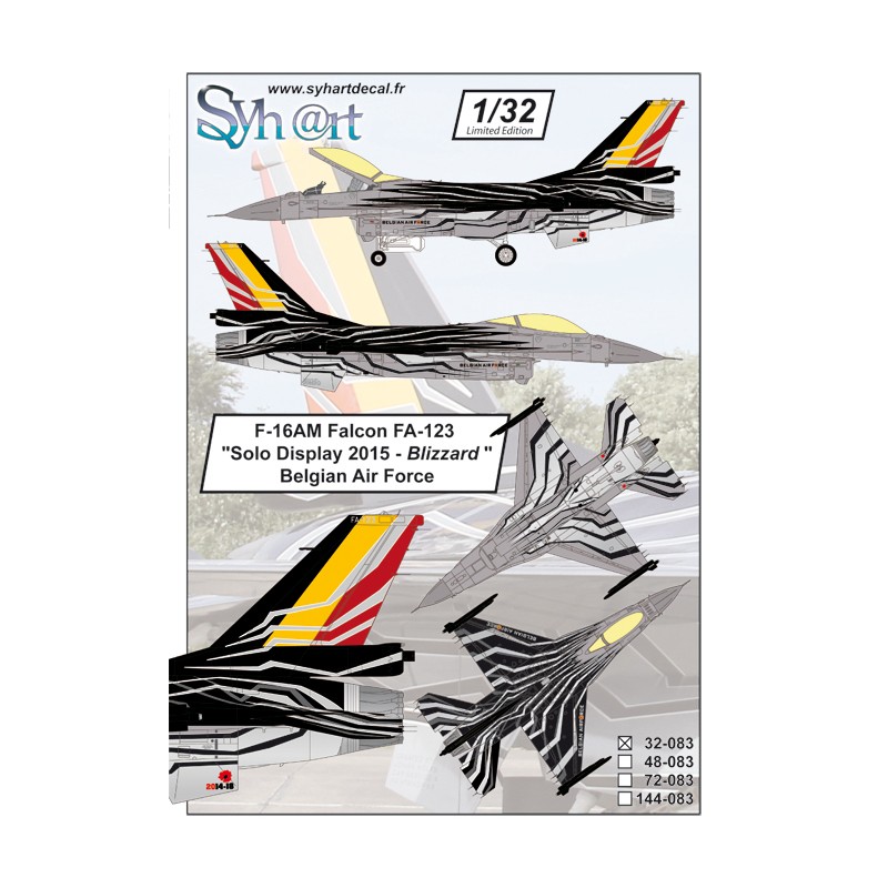 Syhart 083 - F-16AM Falcon FA-123 "Solo Display 2015 - Blizzard" Force Aérienne Belge