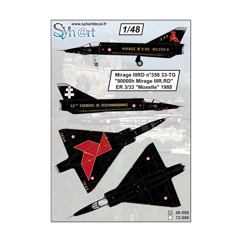 Syhart 086 -  Mirage IIIRD 33-TG "90000h Mirage IIIR.RD" ER 3/33 Moselle 1988