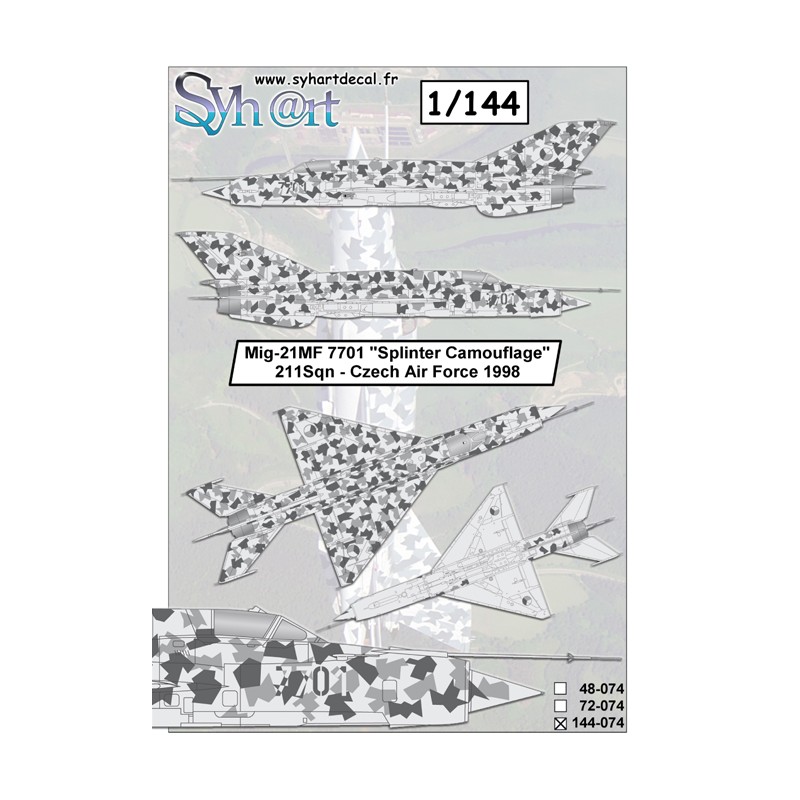 Syhart 074 -  Mig-21MF 7701 "Splinter Camouflage" 211Sqn - Czech Air Force 1998
