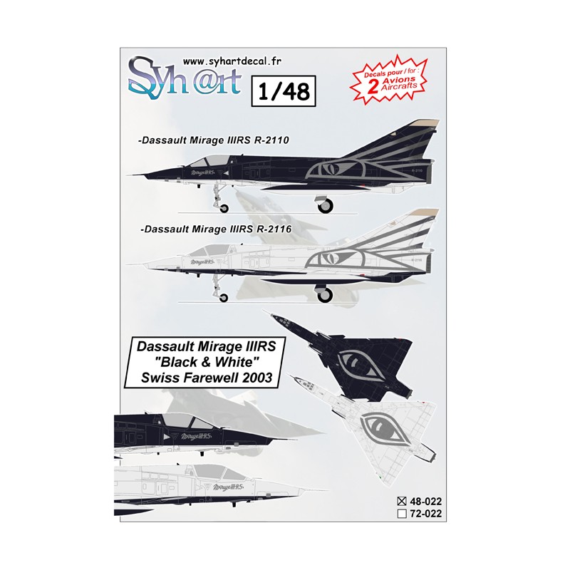 Syhart 022 - Mirage IIIRS R-2110 & R-2116 Black & White