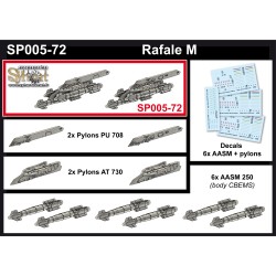 SP005 - 6x AASM 250 (corps CBEMS) + AT730 pylônes triple pour Rafale - (1/72)