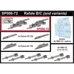 SP006 - 6x GBU-12 (corps Mk.82) + AT730 pylônes triple pour Rafale - (1/72)