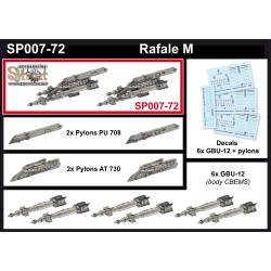 SP007 - 6x GBU-12 (body CBEMS) + AT730 tribomb ejectors for Rafale - (1/72)