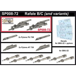 SP008 - 6x GBU-22 (corps Mk.82) + AT730 pylônes triple pour Rafale - (1/72)