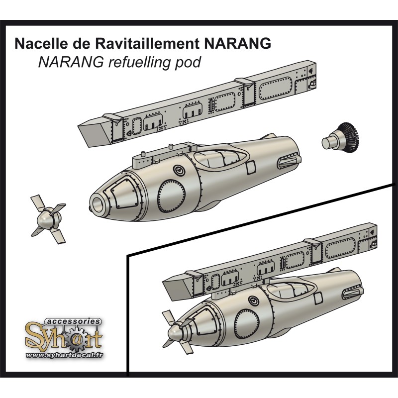 AD022 - Nacelle de ravitaillement "NARANG" + pylône pour Rafale - (1/48)