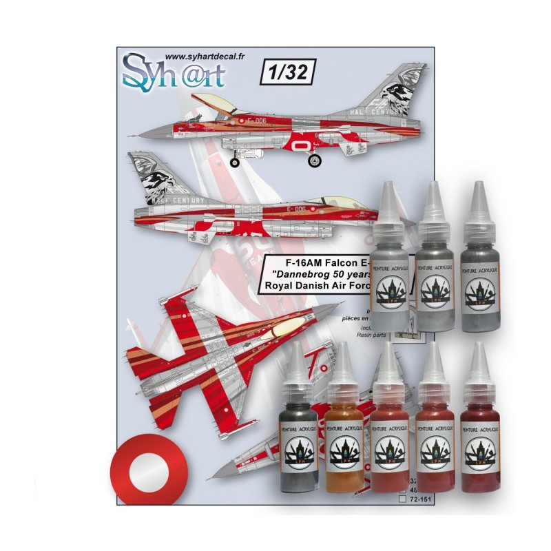Syhart 151 + paints - F-16AM Falcon E-006 "Dannebrog 50 years F-16" Royal Danish AF - 2024